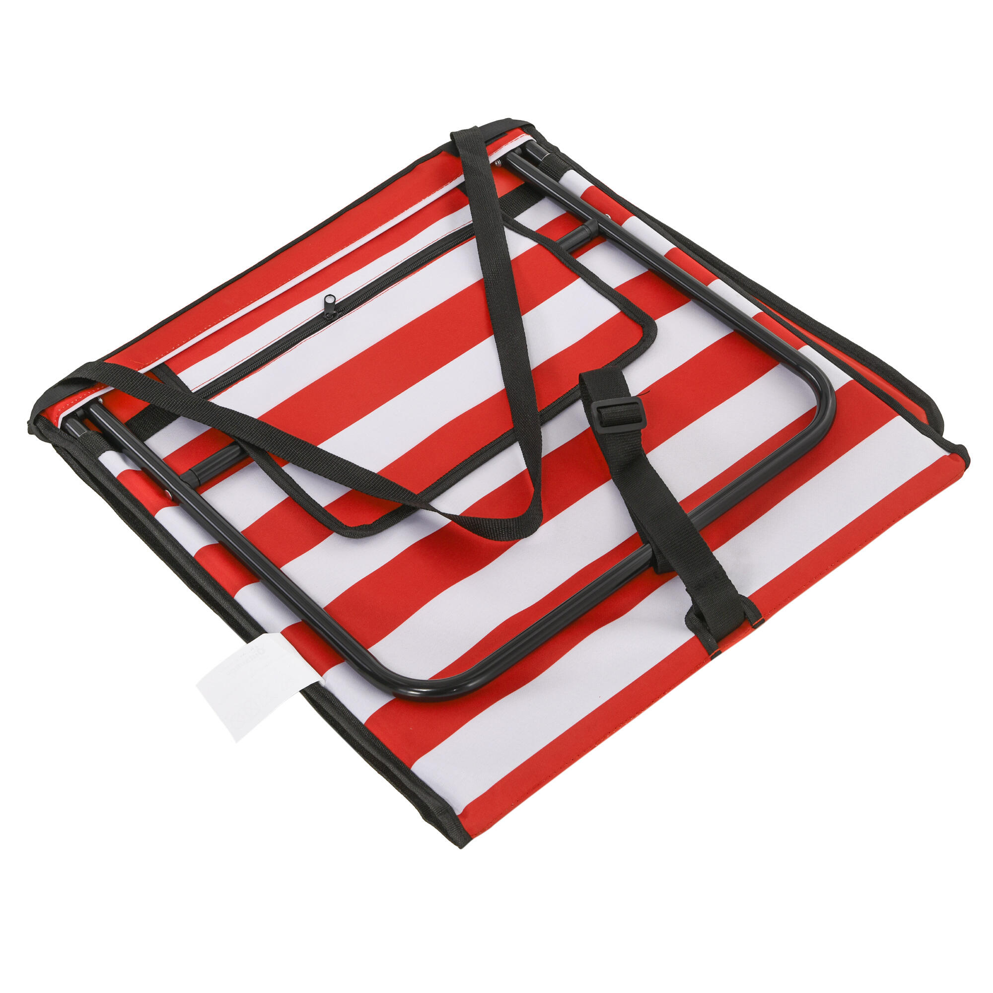 Esteiras de praia 142x51x40 cm preto, branco e vermelho Outsunny 4/7