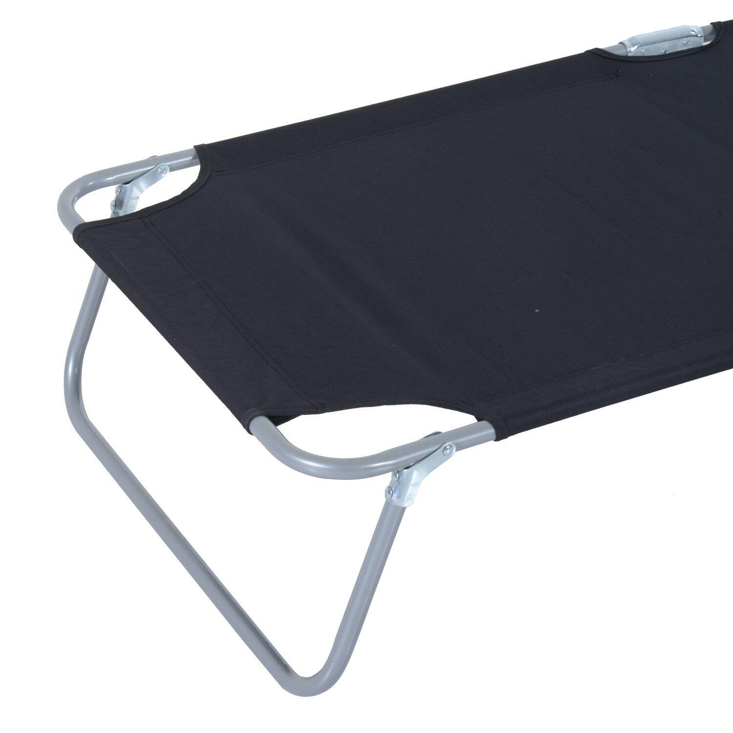 Espreguiçadeira Dobrável 187x58x50 cm Preto Outsunny 4/7