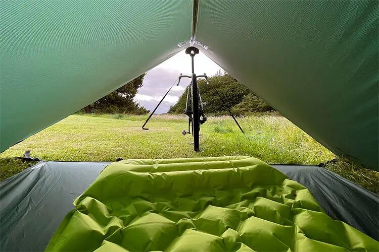 Groundsheet DD Superlight pentru ture cu bicicleta Olive Green 210cm x 150c 4/6