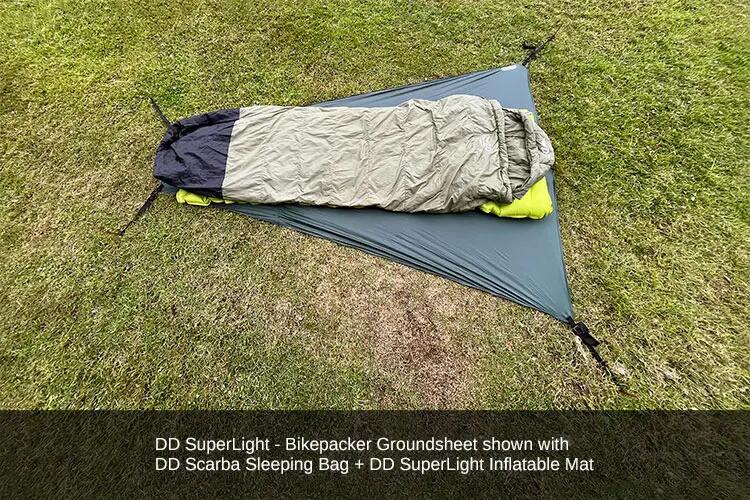 Groundsheet DD Superlight pentru ture cu bicicleta Olive Green 210cm x 150c 6/6