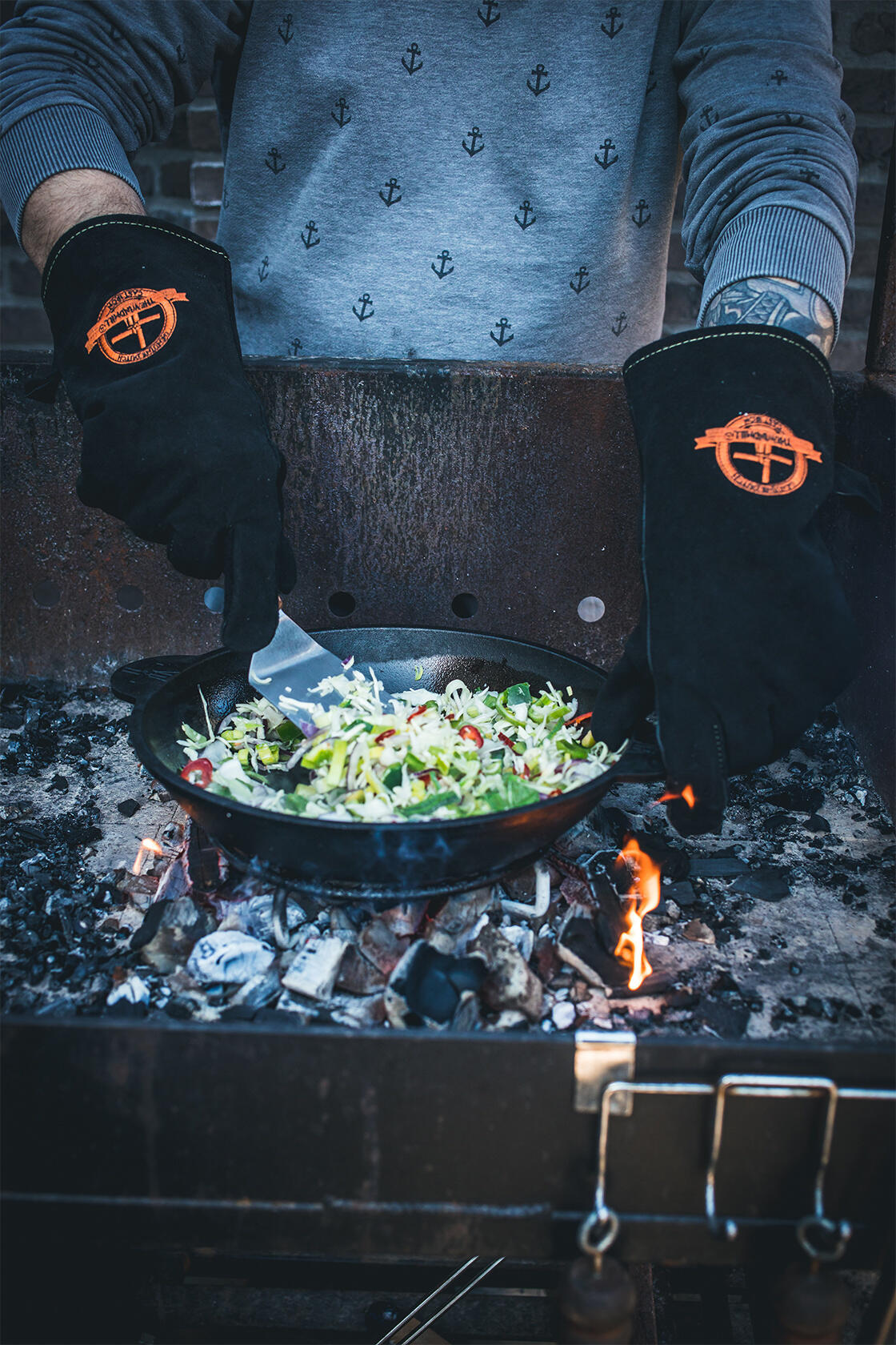 The Windmill Lederen BBQ handschoenen 5/7