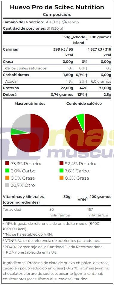 Protéine d'oeuf - Egg Pro - Chocolat 930g 4/4