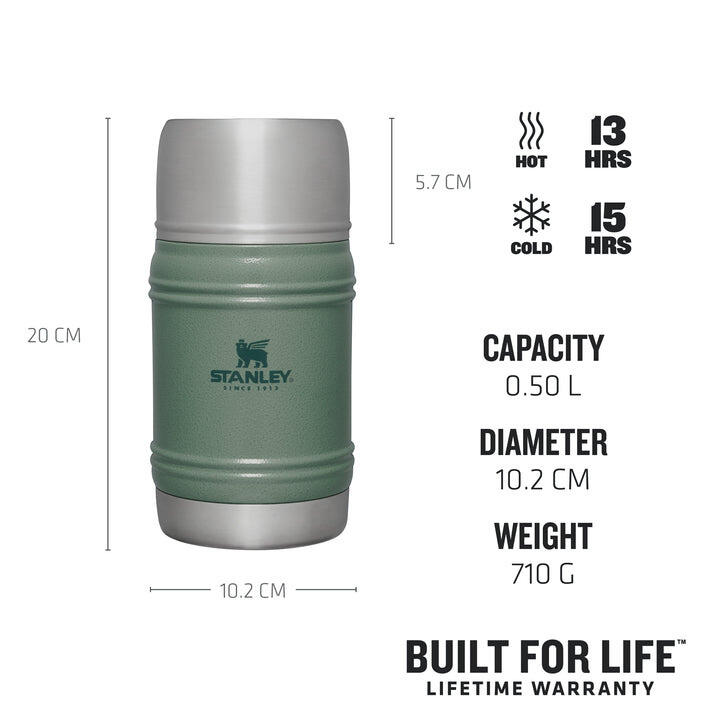 Termos mancare - The Artisan Thermal Food Jar - verde Hammertone Green - 0.5L