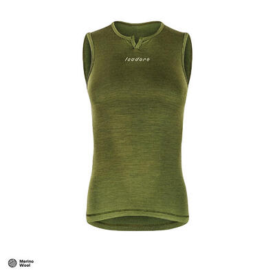 Maglia intima senza maniche da ciclismo da donna Merino Avocado