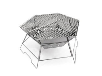 Origin Outdoors Hexagon - Grill und Feuerschale aus Edelstahl