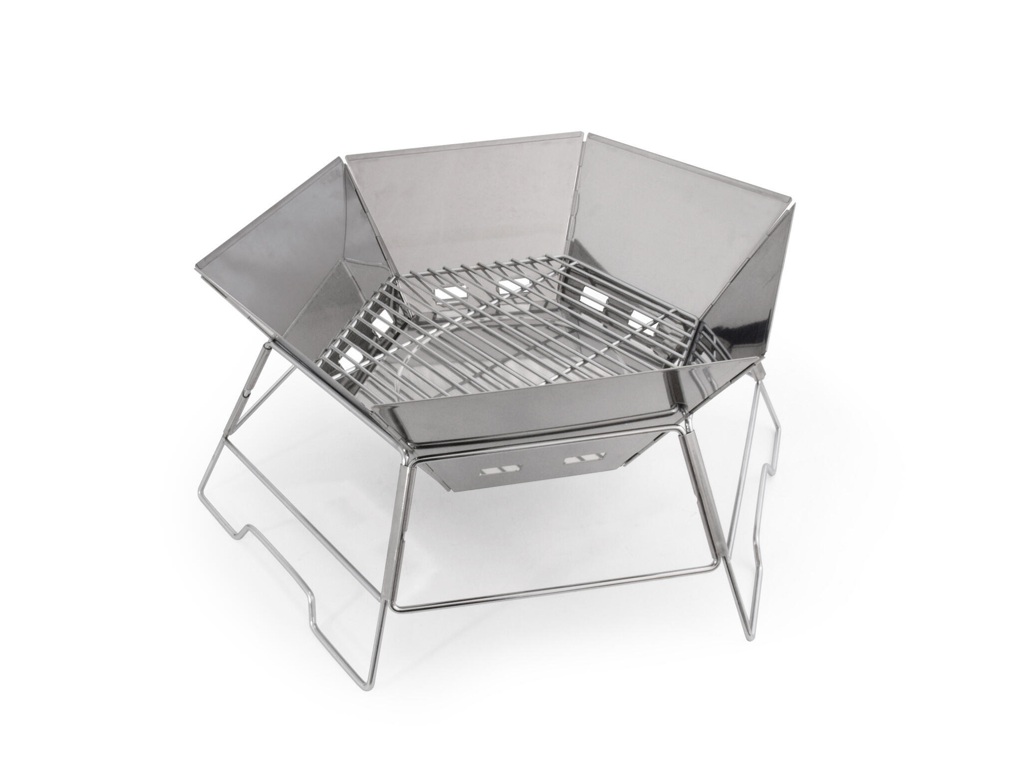 Origin Outdoors Hexagon - Grill und Feuerschale aus Edelstahl 6/6