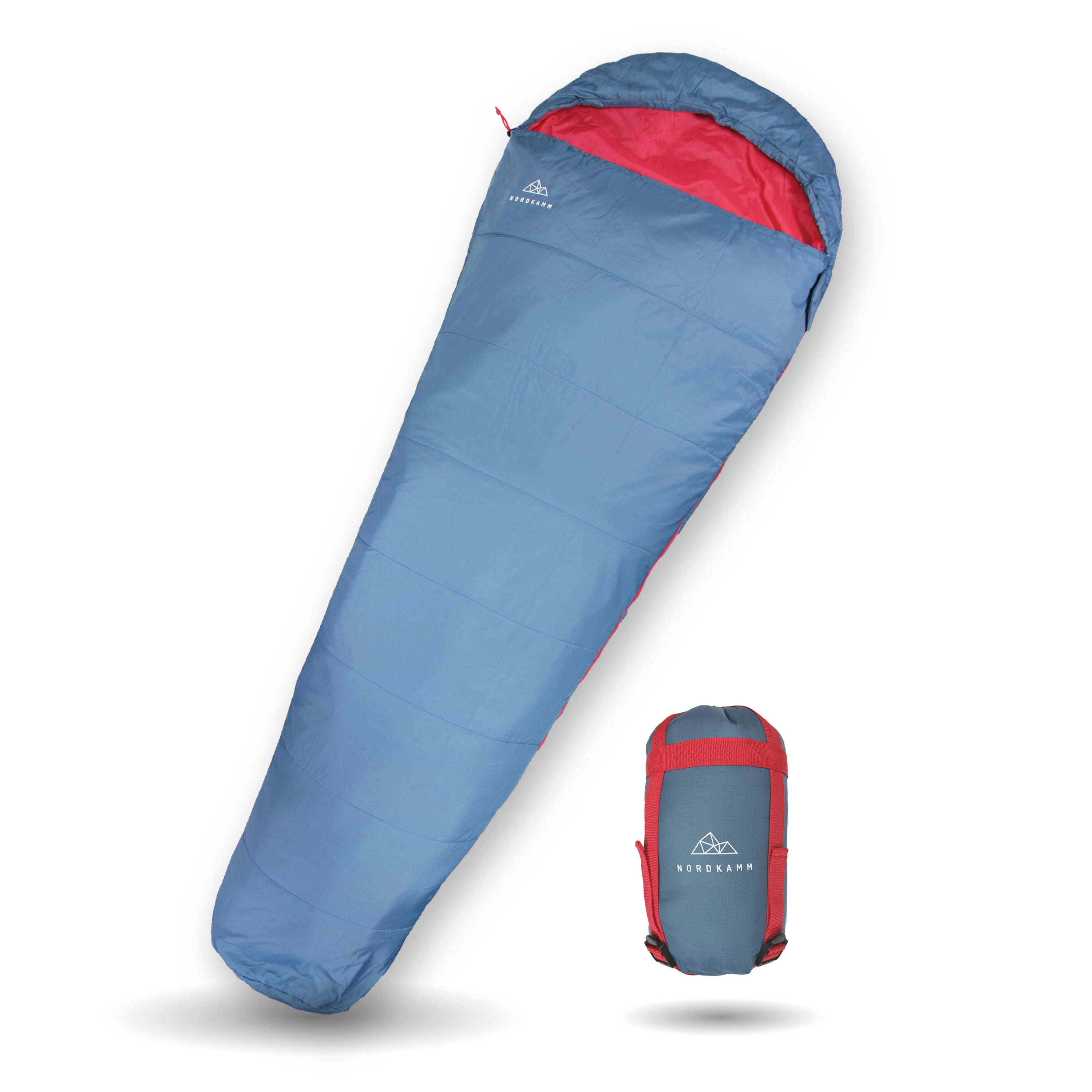 NORDKAMM Zomer slaapzak volwassenen dames heren slaapzak camping lichtgewicht blauw