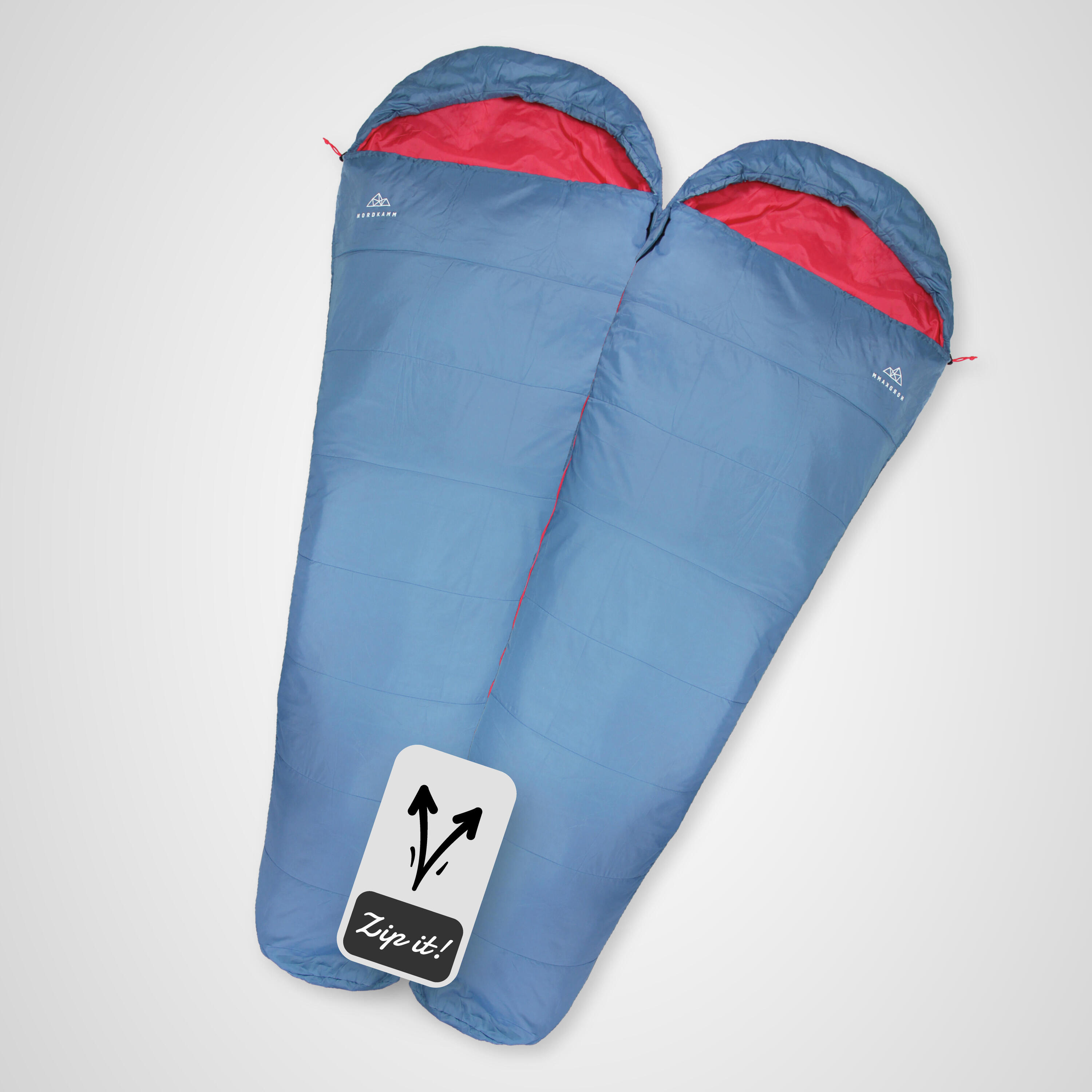 Zomer slaapzak volwassenen dames heren slaapzak camping lichtgewicht blauw 3/7