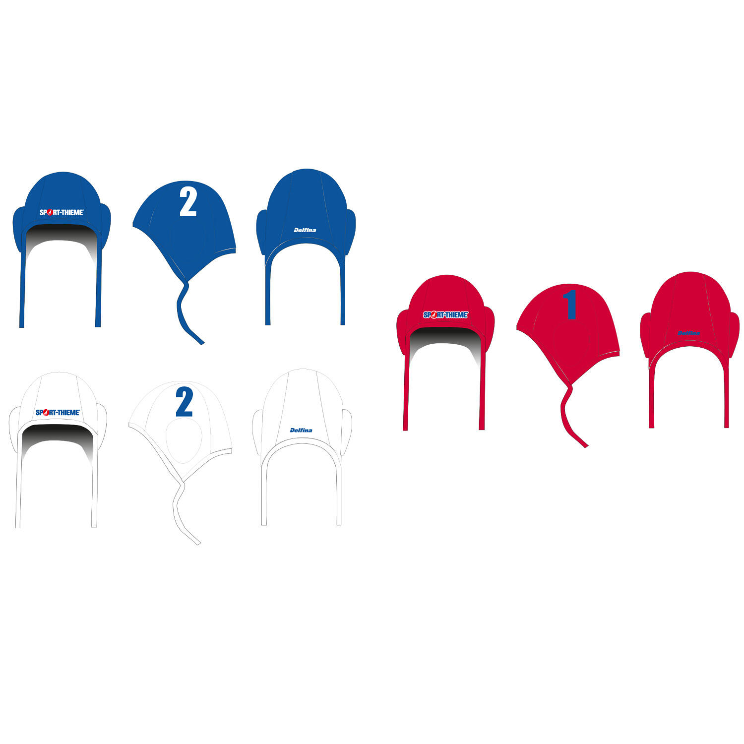 Sport-Thieme Set di cappelli da pallanuoto Innovator, blu