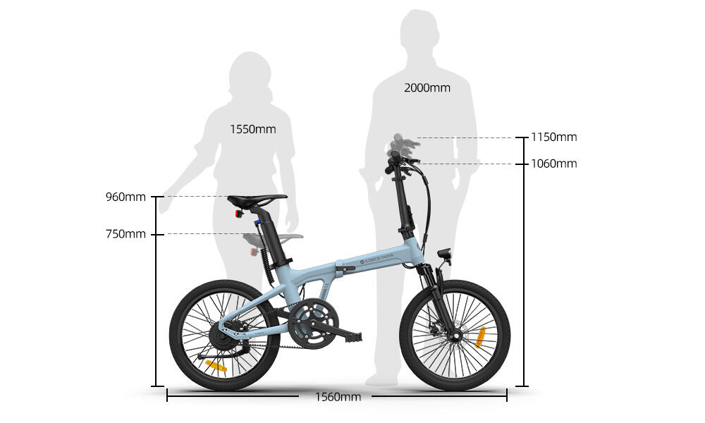 ADO Air20S Vélo électrique Pliable, EBike Entraînement par Courroie, 18.5kg, APP 6/7