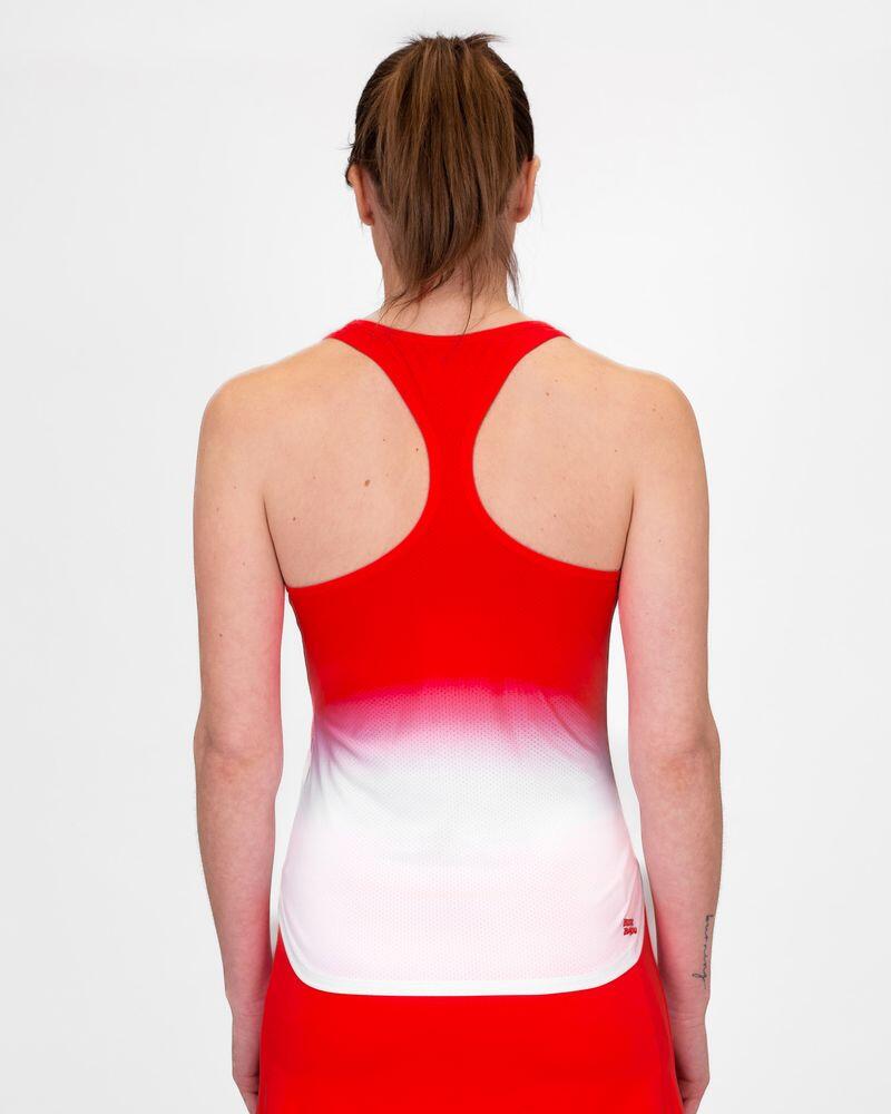 Bidi Badu Crew Gradiant Red White T-Shirt Feminina 2/7