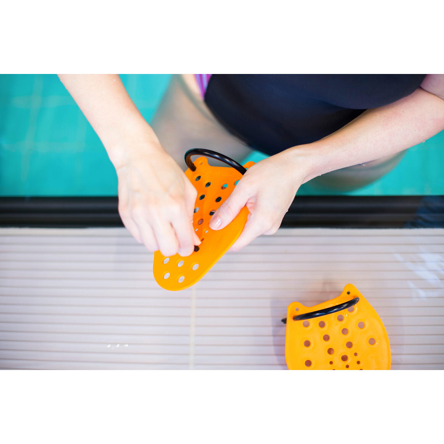Schwimmpaddles Swim-Power Größe XS, 17x13 cm, Orange Schwimmen Unisex Orange 4/6