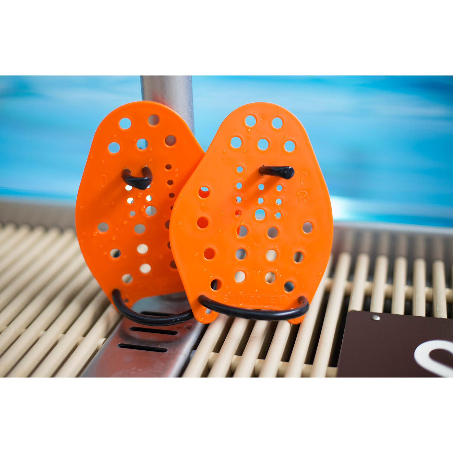 Schwimmpaddles Swim-Power Größe XS, 17x13 cm, Orange Schwimmen Unisex Orange 2/6