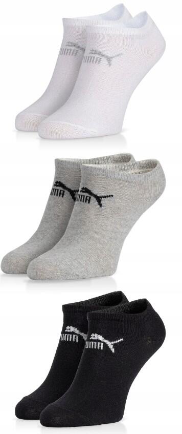 Puma Unisex Sneaker Socken im Retro Design knöchelhoch für Damen Herren 3er Pack 3/3