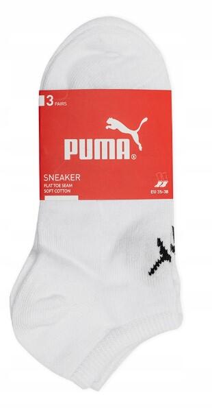 Puma Unisex Sneaker Socken im Retro Design knöchelhoch für Damen Herren 3er Pack 3/3