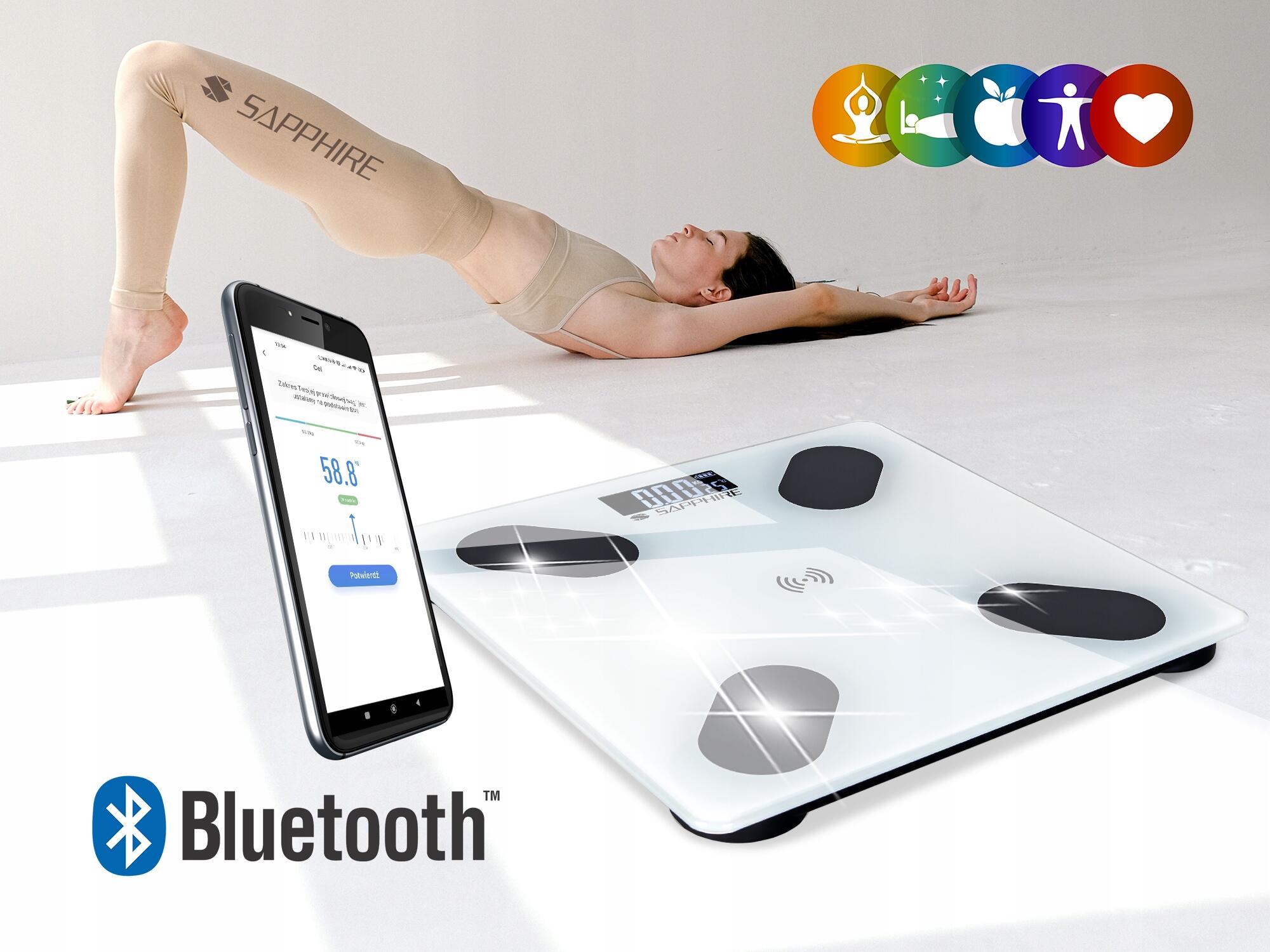 Waga łazienkowa Sapphire SH-100S Bluetooth z aplikacją 7/7