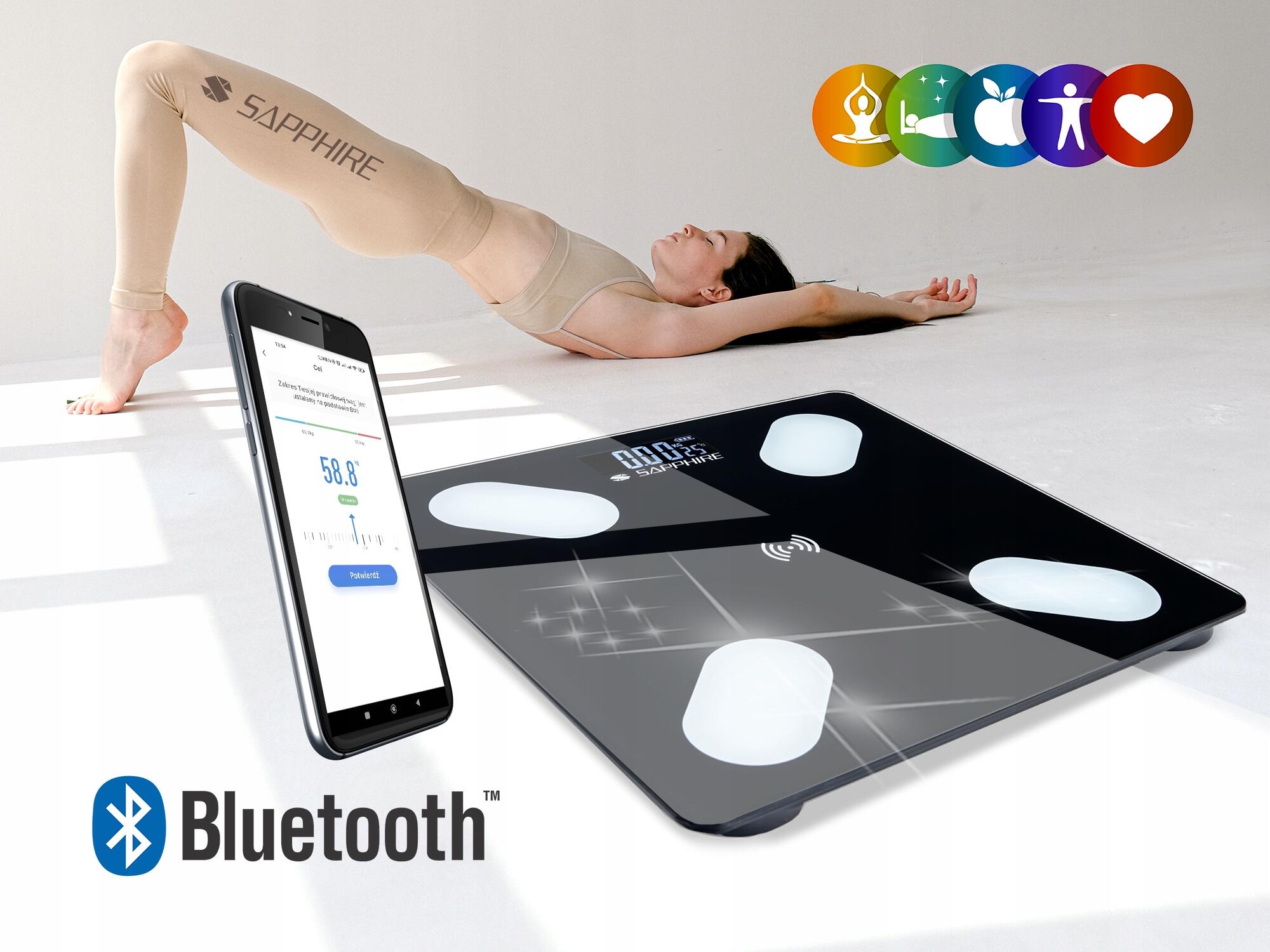 Waga łazienkowa Sapphire SH-100S Bluetooth z aplikacją 7/7