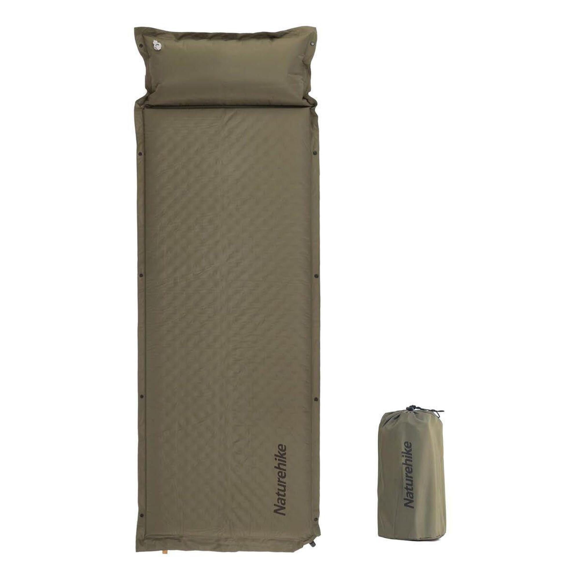 NATUREHIKE Samonafukovací karimatka D01 zesílená s polštářem pro 1 osobu