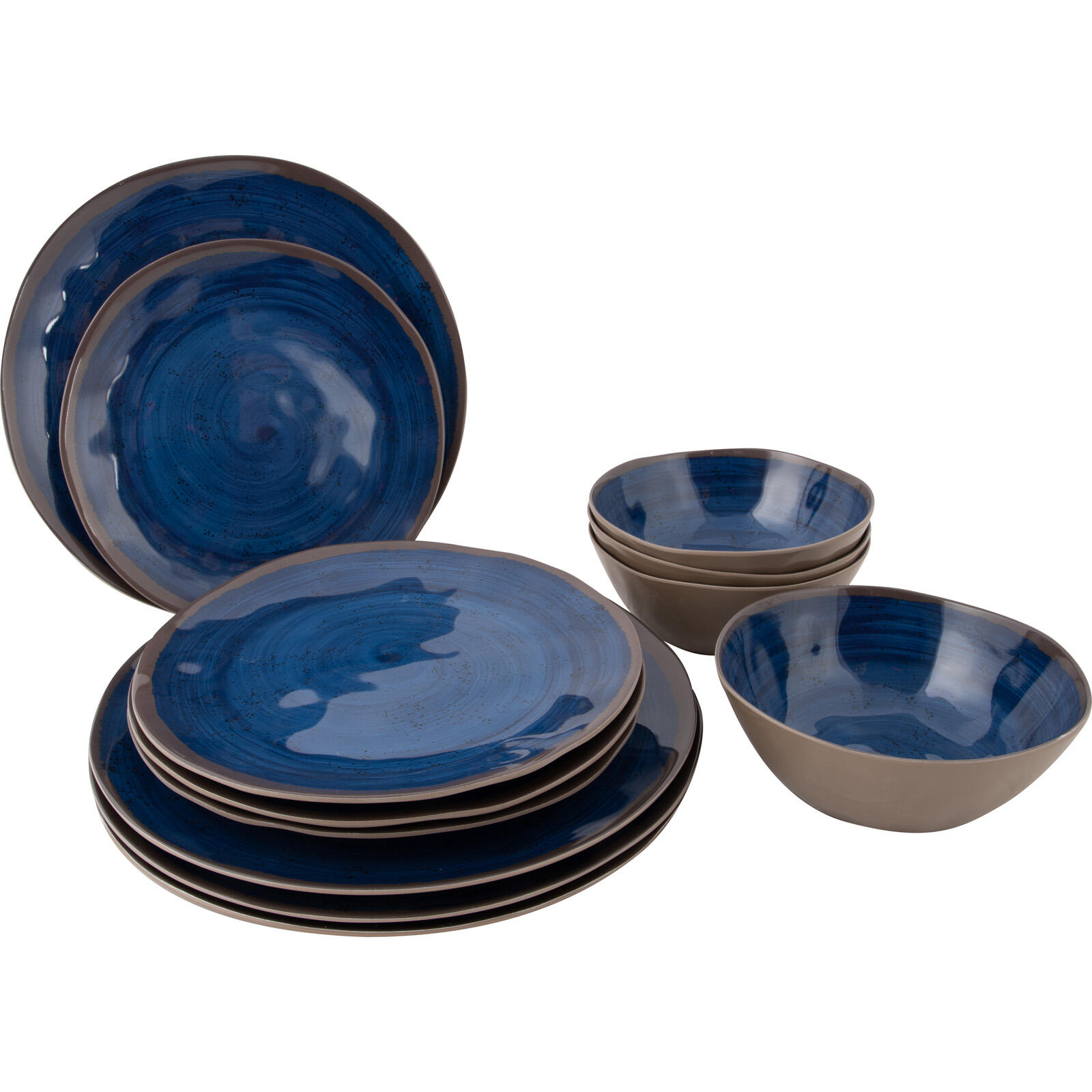 Bo-camp - Set De Vaisselle En Mélamine Halo Camping Voyage Assiette Pique-nique - Assiette - Bleu - Taille Unique - Decathlon