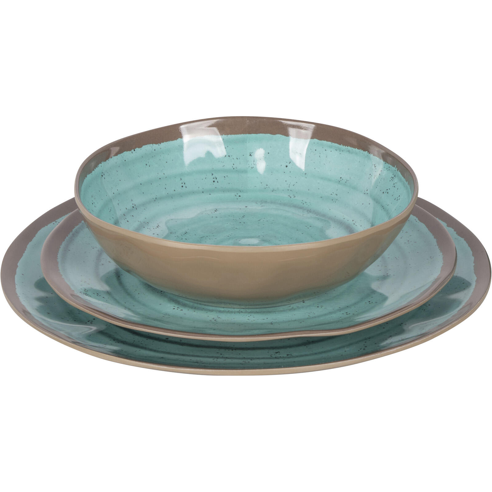 Set De Vaisselle Camping Bo-Camp 16 Pièces - Assiettes Et Couverts En Mélamine