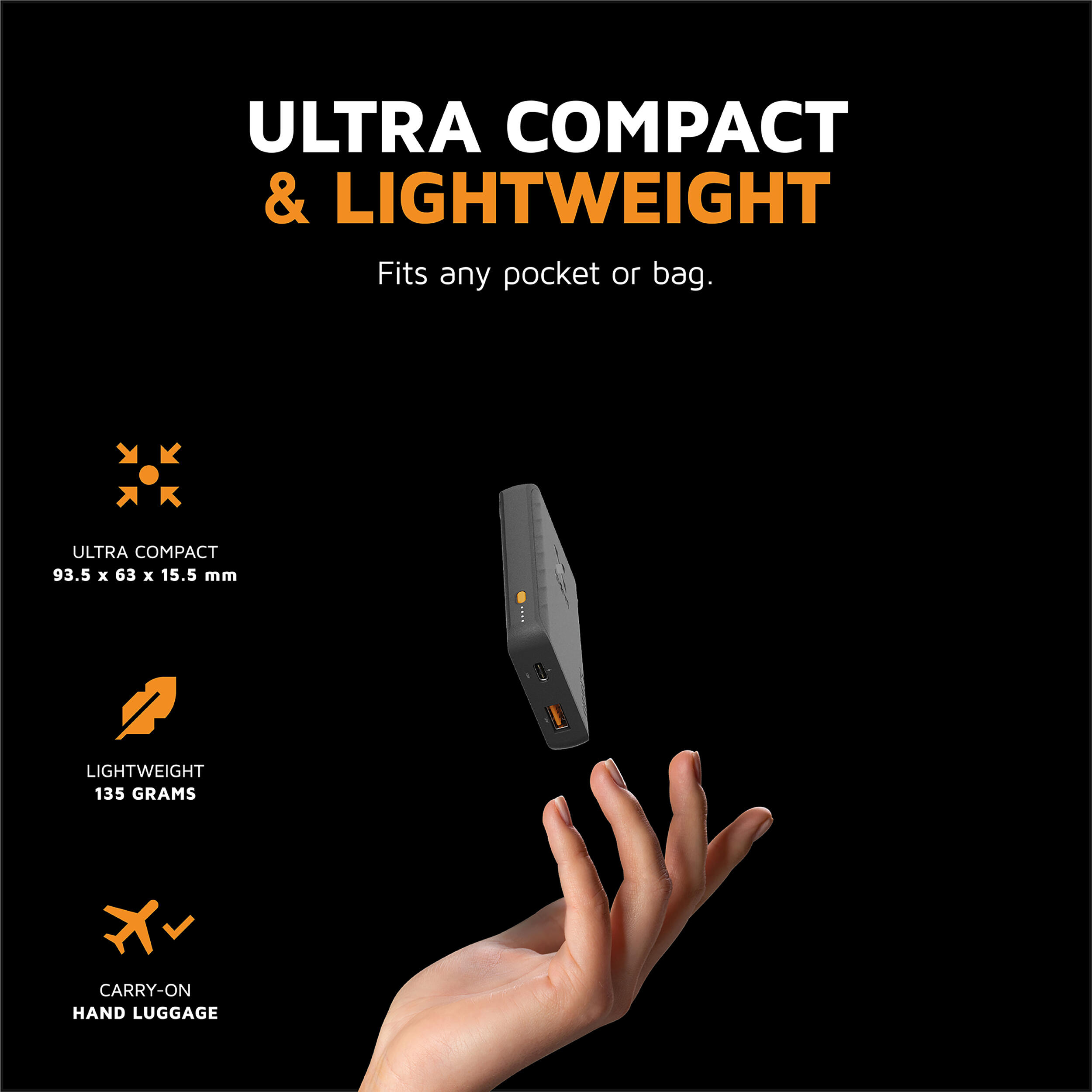 Xtorm 12W Go2 Series Powerbank - 5.000mAh - Charcoal Black 7/7