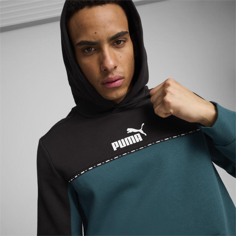 Pánská mikina s kapucí Essentials Block Tape PUMA Cold Green