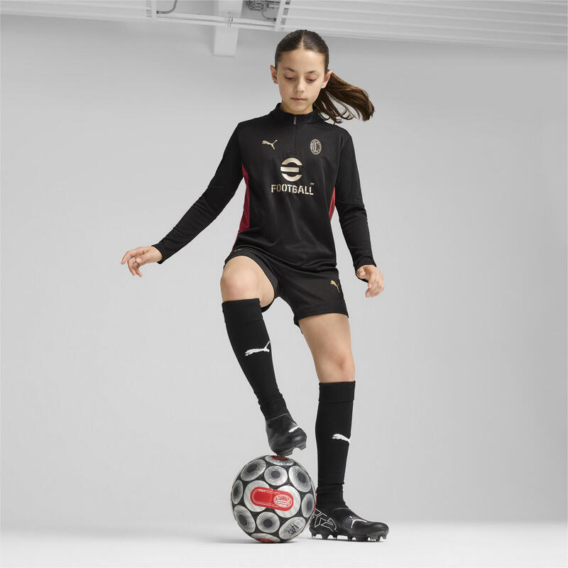 Top antrenament AC Milan Quarter-Zip Tineret PUMA Black For All Time Red