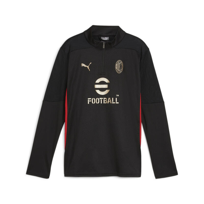 Top antrenament AC Milan Quarter-Zip Tineret PUMA Black For All Time Red