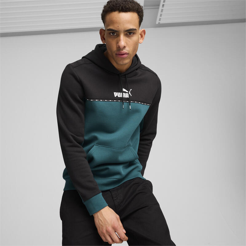 Pánská mikina s kapucí Essentials Block Tape PUMA Cold Green