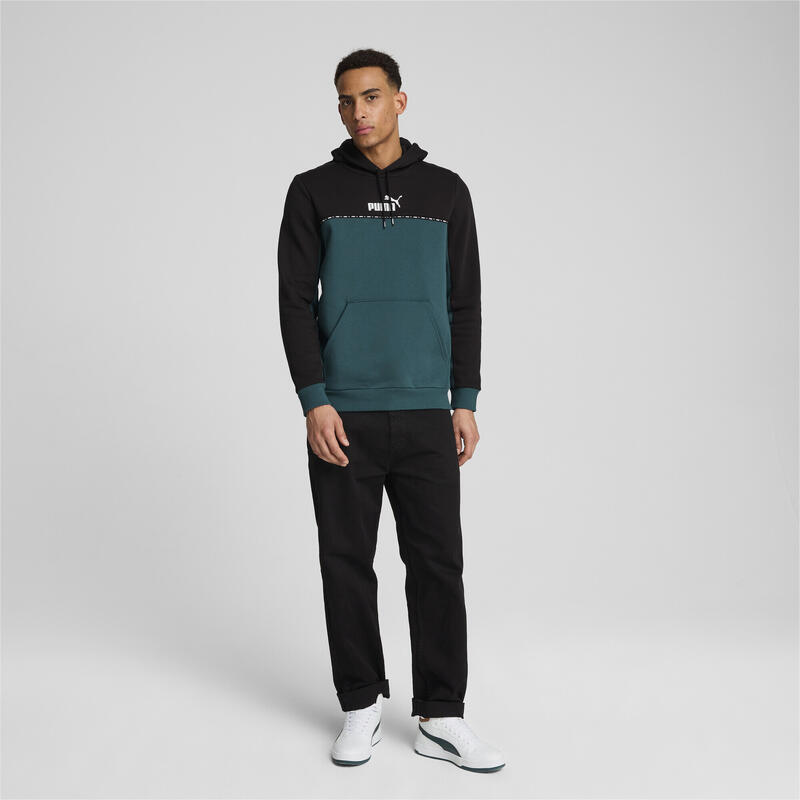 Pánská mikina s kapucí Essentials Block Tape PUMA Cold Green