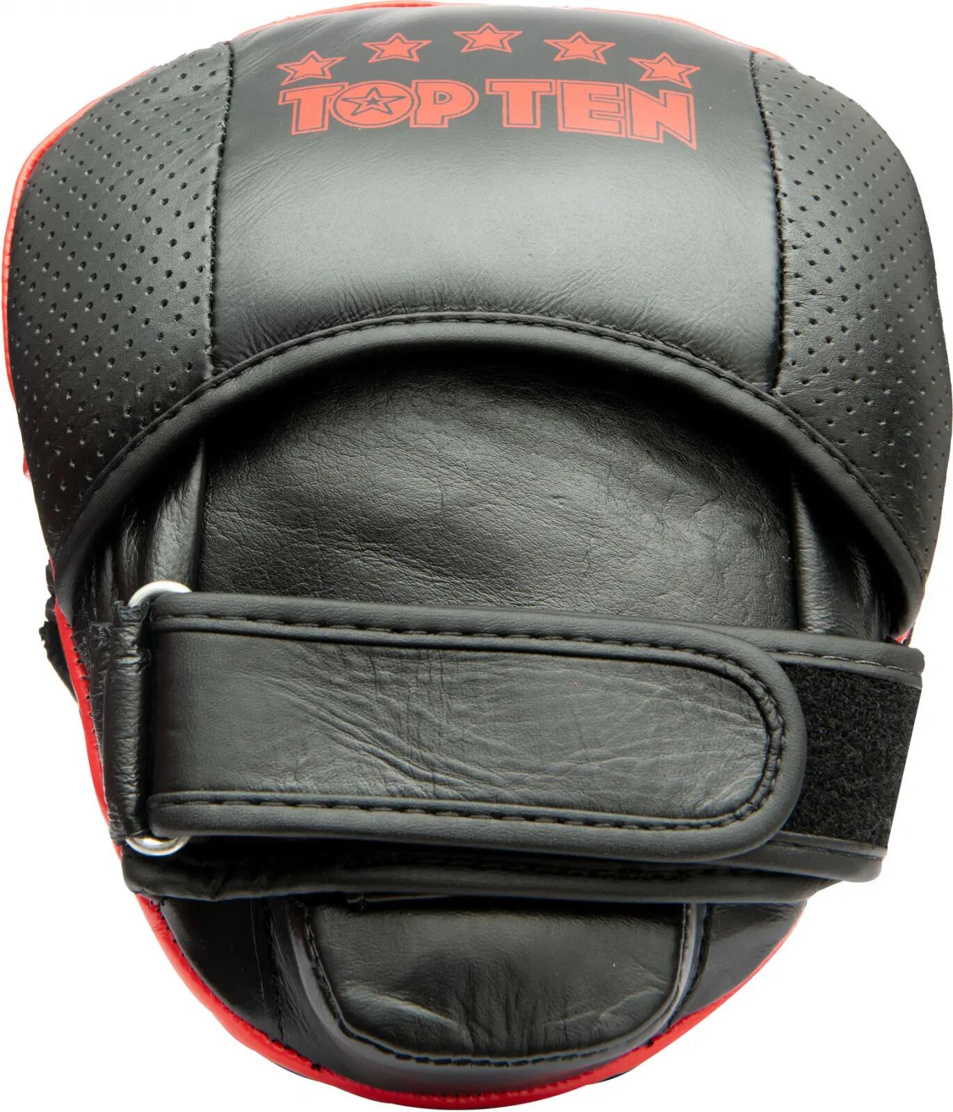 Palmare pentru box si antrenamente “Drums”, Top Ten, spuma PU, Negru cu Rosu 4/4