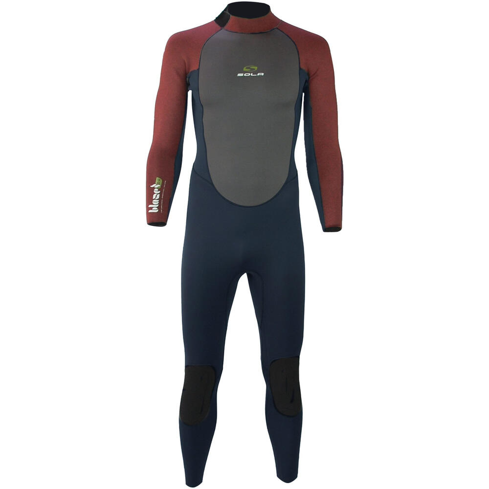 SOLA Mens Blaze Back Zip 5/4mm Full Wetsuit