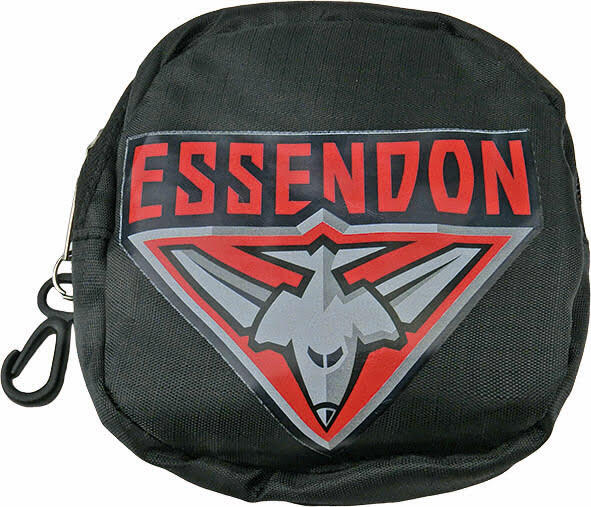 Essendon Bombers AFL Foldaway Shopping Grocery Tote Carry Bag Pouch Key Chain