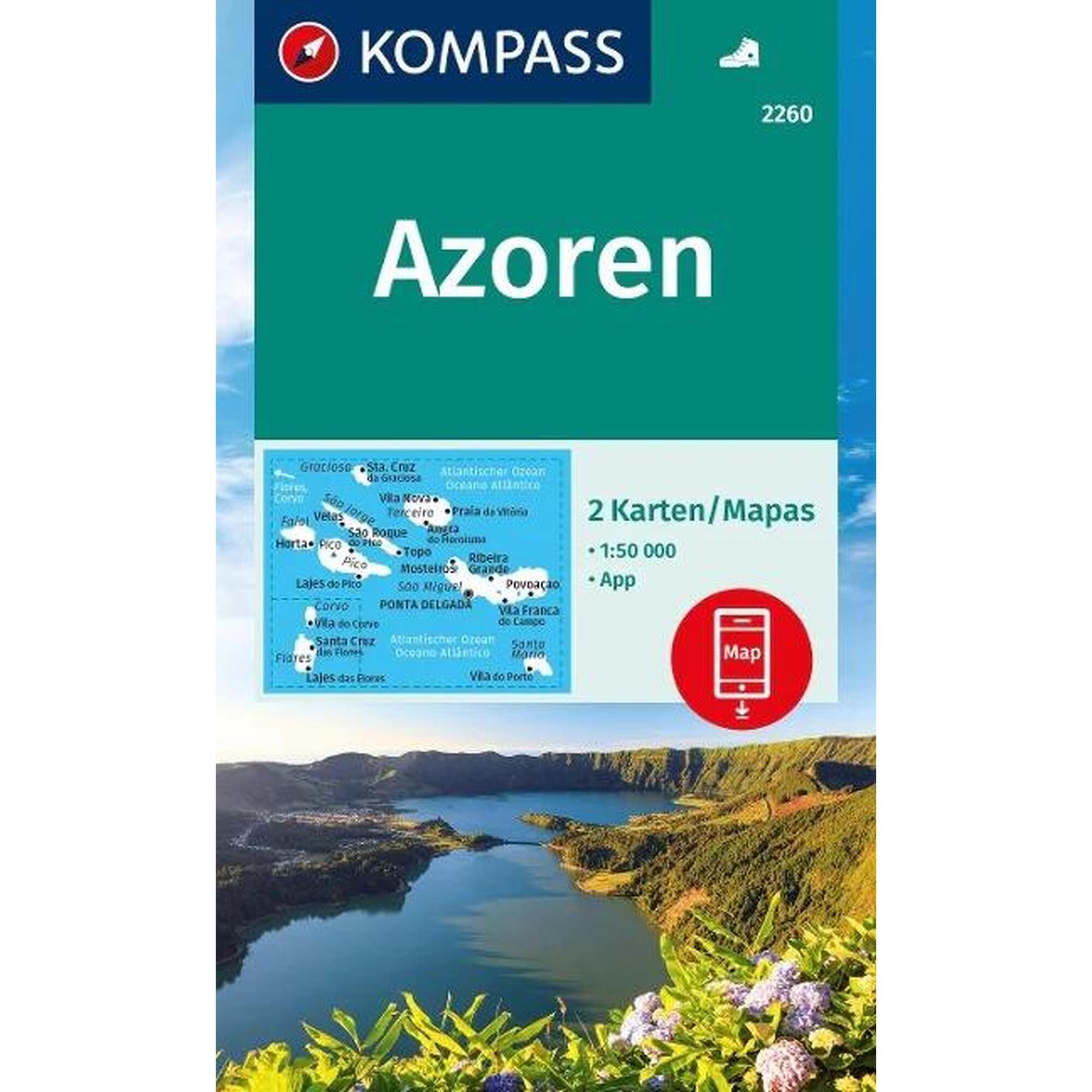 Turistická mapa Azoren ( sada 2 mapy ) 2260