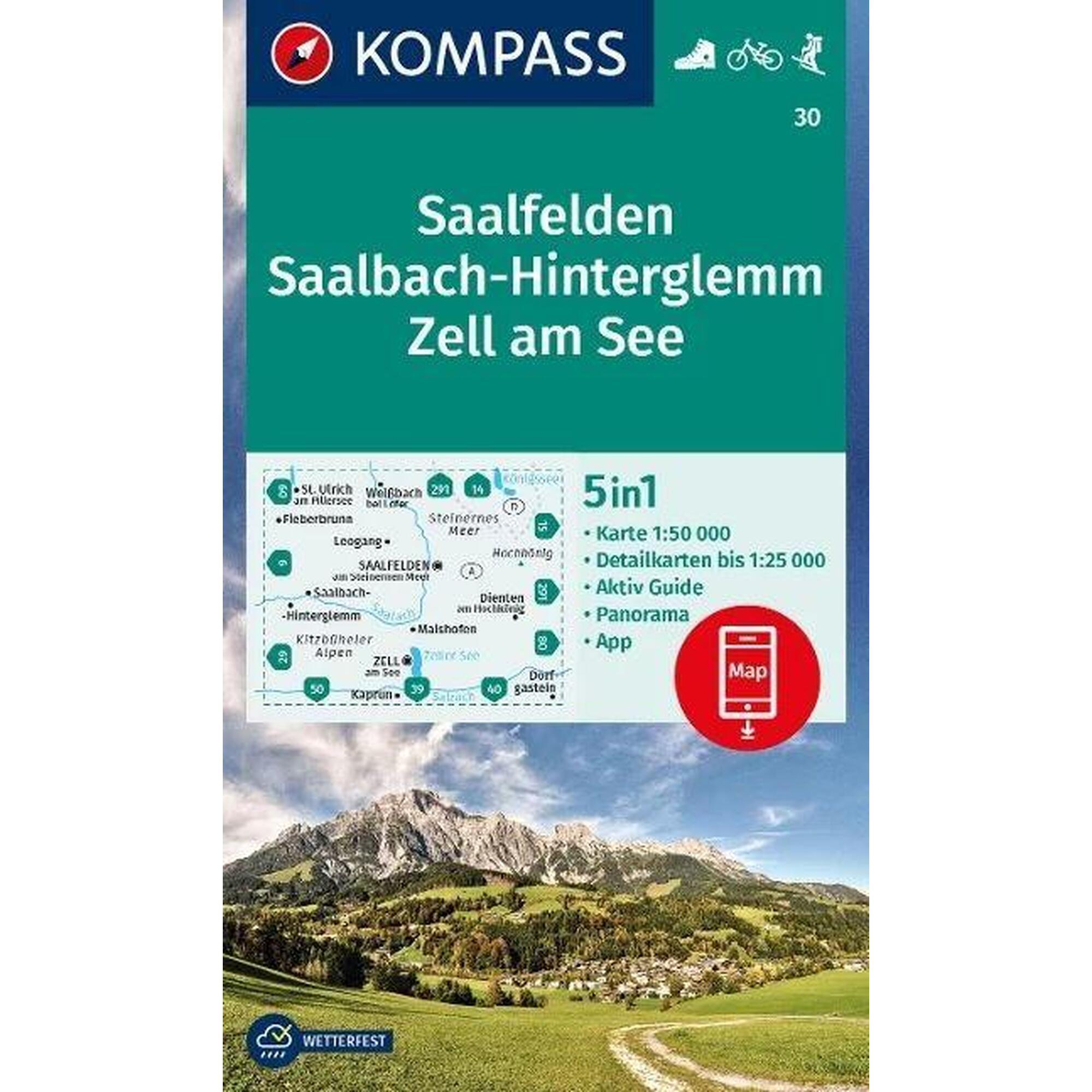 Turistická mapa Saalfelden, Saalbach-Hinterglemm, Zell am See 30