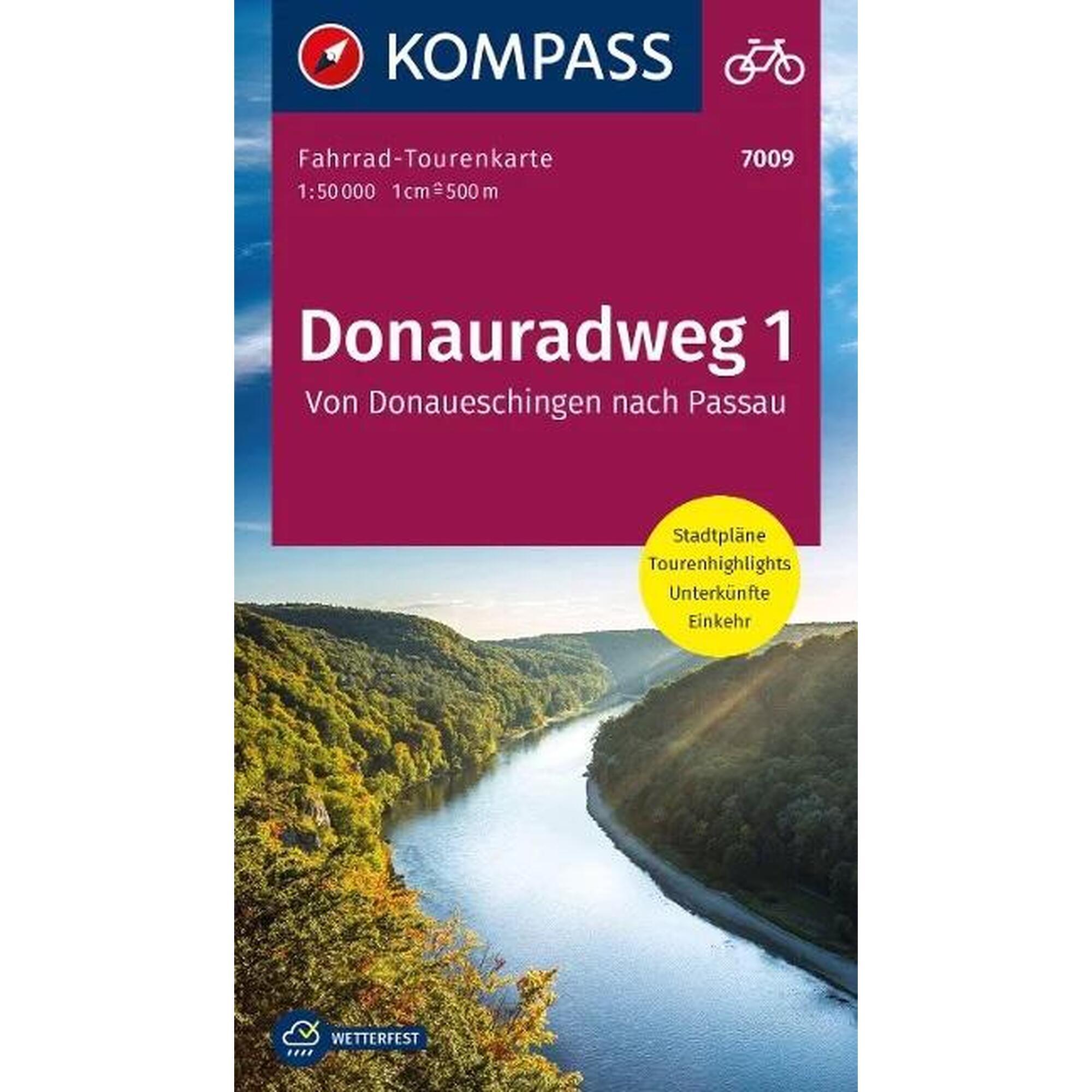 Cykloturistická mapa Donauradweg 1, von Donaueschingen nach Passau  7009