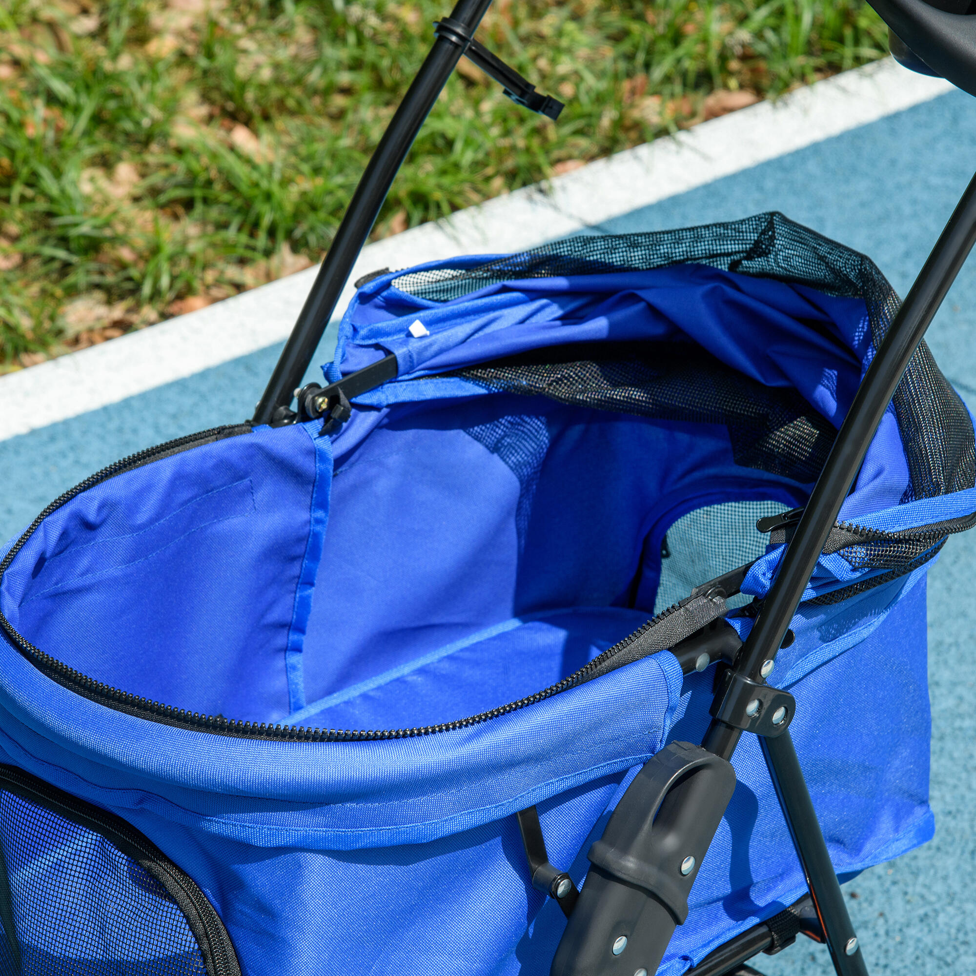 Cochecito para Mascotas PawHut 67x45x96 cm Azul 5/7