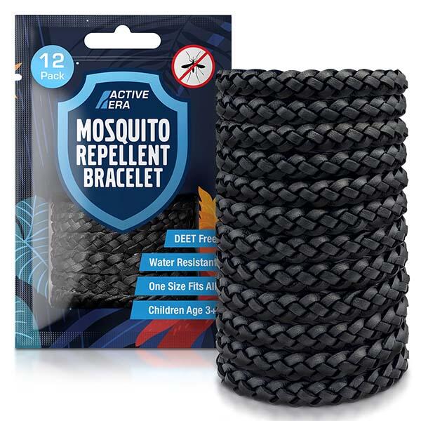 ACTIVE ERA Adventure Mosquito Repellent Bands - 12 Pack - Black