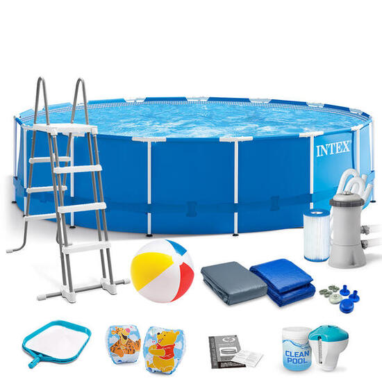 Basen stelażowy do ogrodu Intex 457 x 122 cm zestaw 17w1