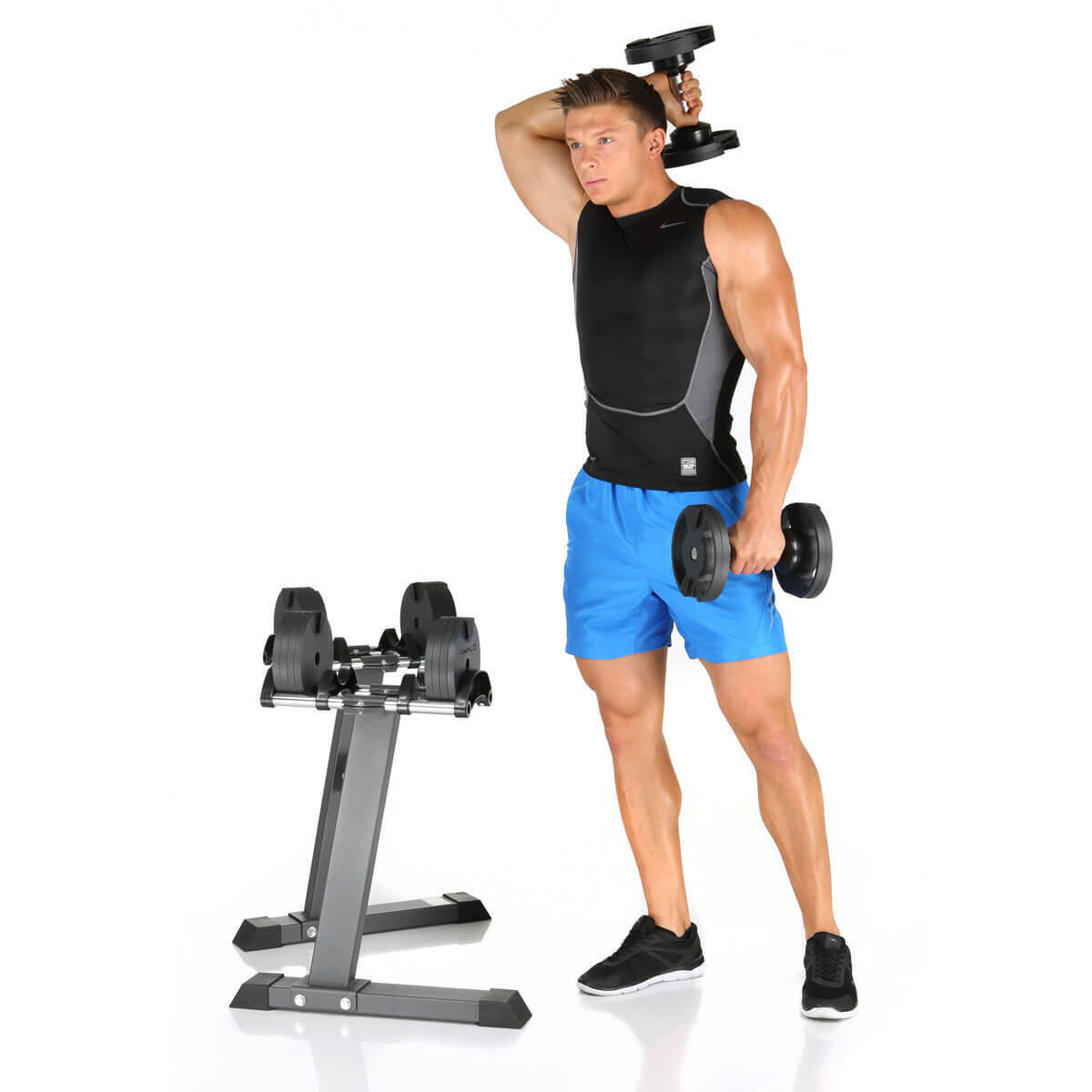 Set de mancuernas con soporte Smartlock 2x20 kg Hammer 4/8