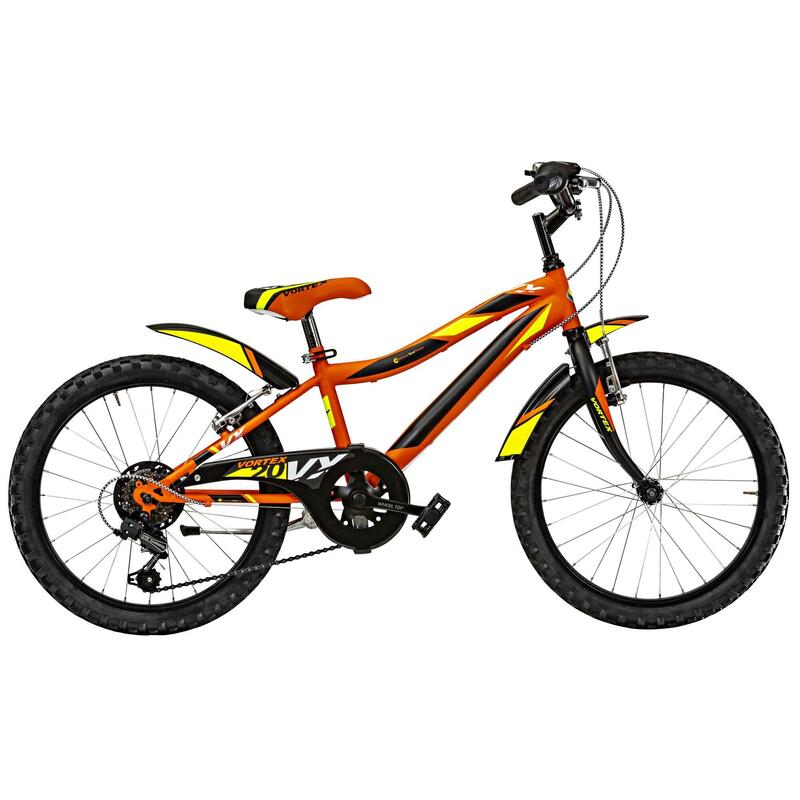 Bicicleta de niño MTB Canellini VORTEX  20" 6V - Naranja/Negro/Amarillo