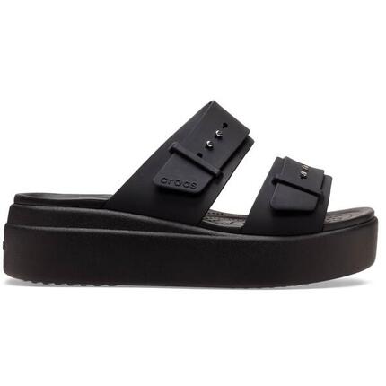 Klapki damskie sportowe na platformie Crocs BROOKLYN BUCKLE LOW