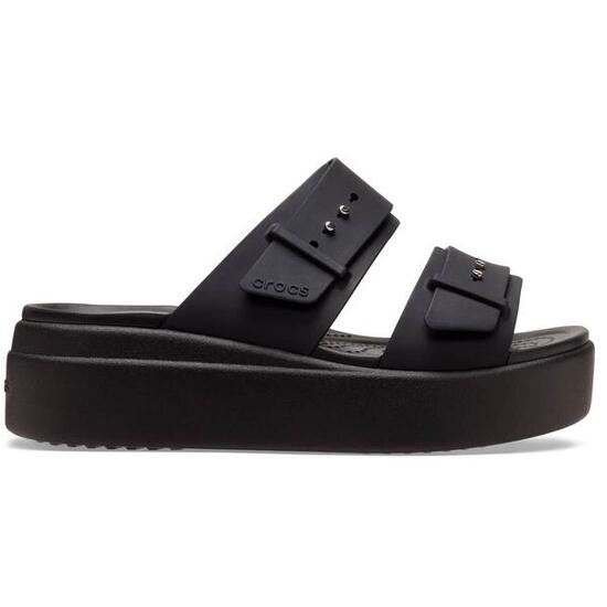 Klapki damskie sportowe na platformie Crocs BROOKLYN BUCKLE LOW