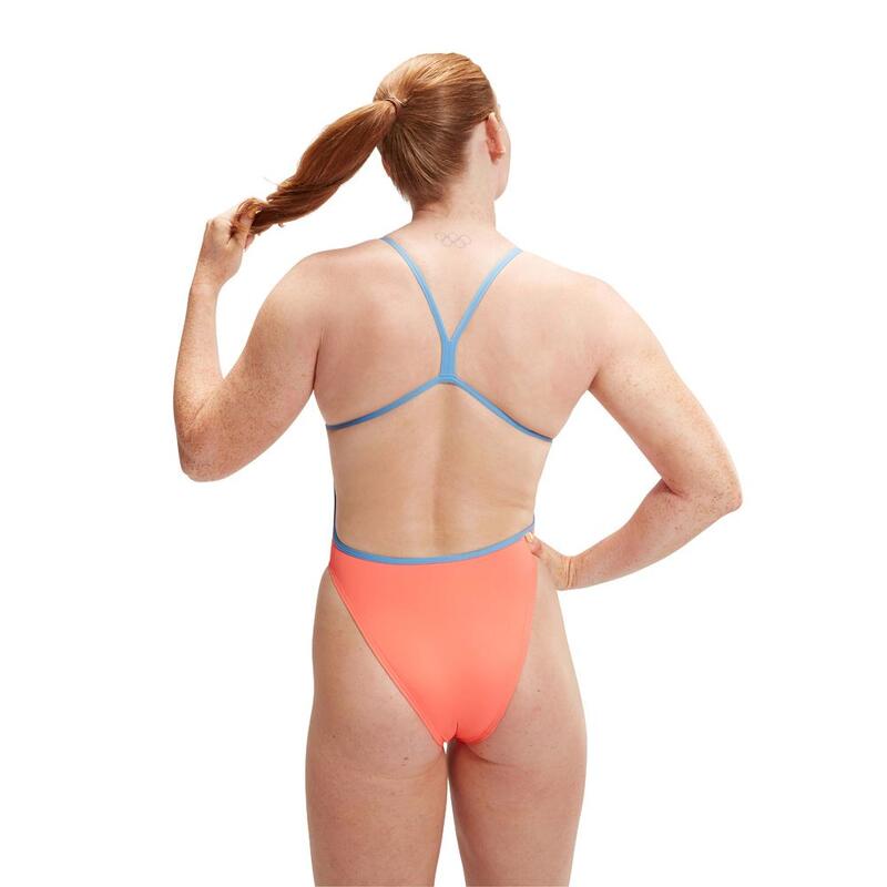Maillot de bain Speedo Solid Vback - Pêche - Taille 36