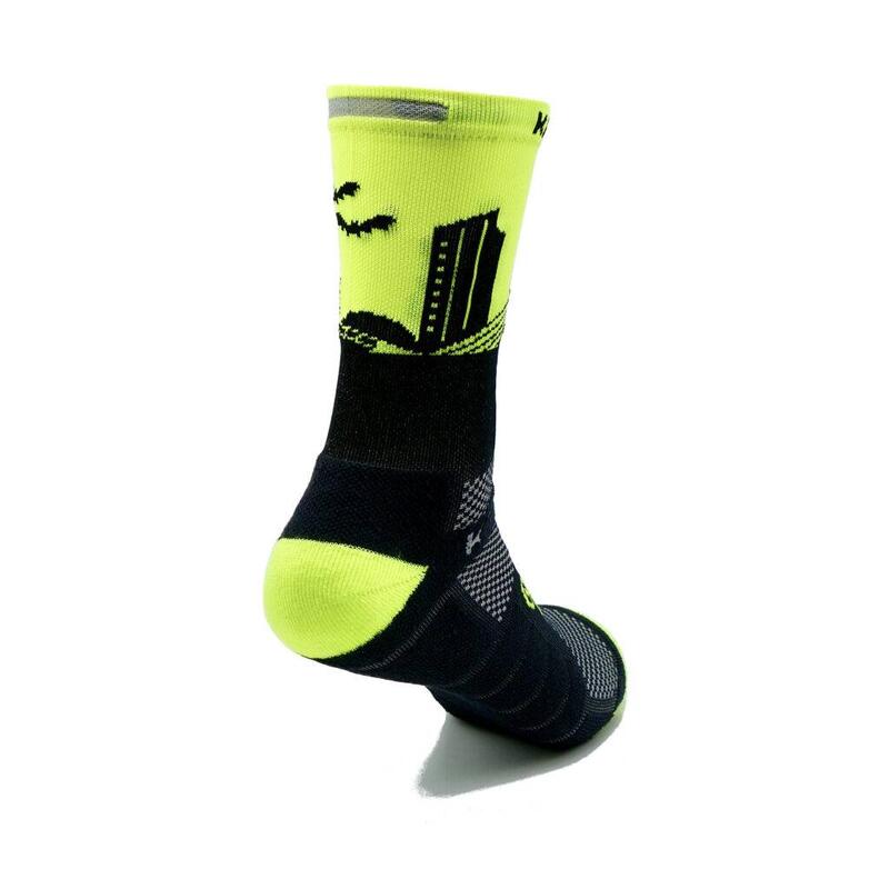 CHAUSSETTES #NIGHT RUNNING unisex - KAMUABU couleur JAUNE FLUOR Breeze