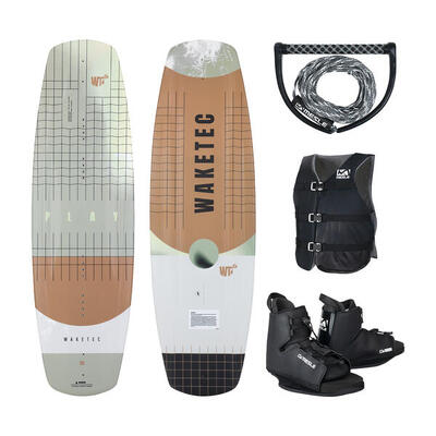Wakeboard Set Play 139 cm mit Duro Bindung Leine Schwimmweste Boot & Seilbahn