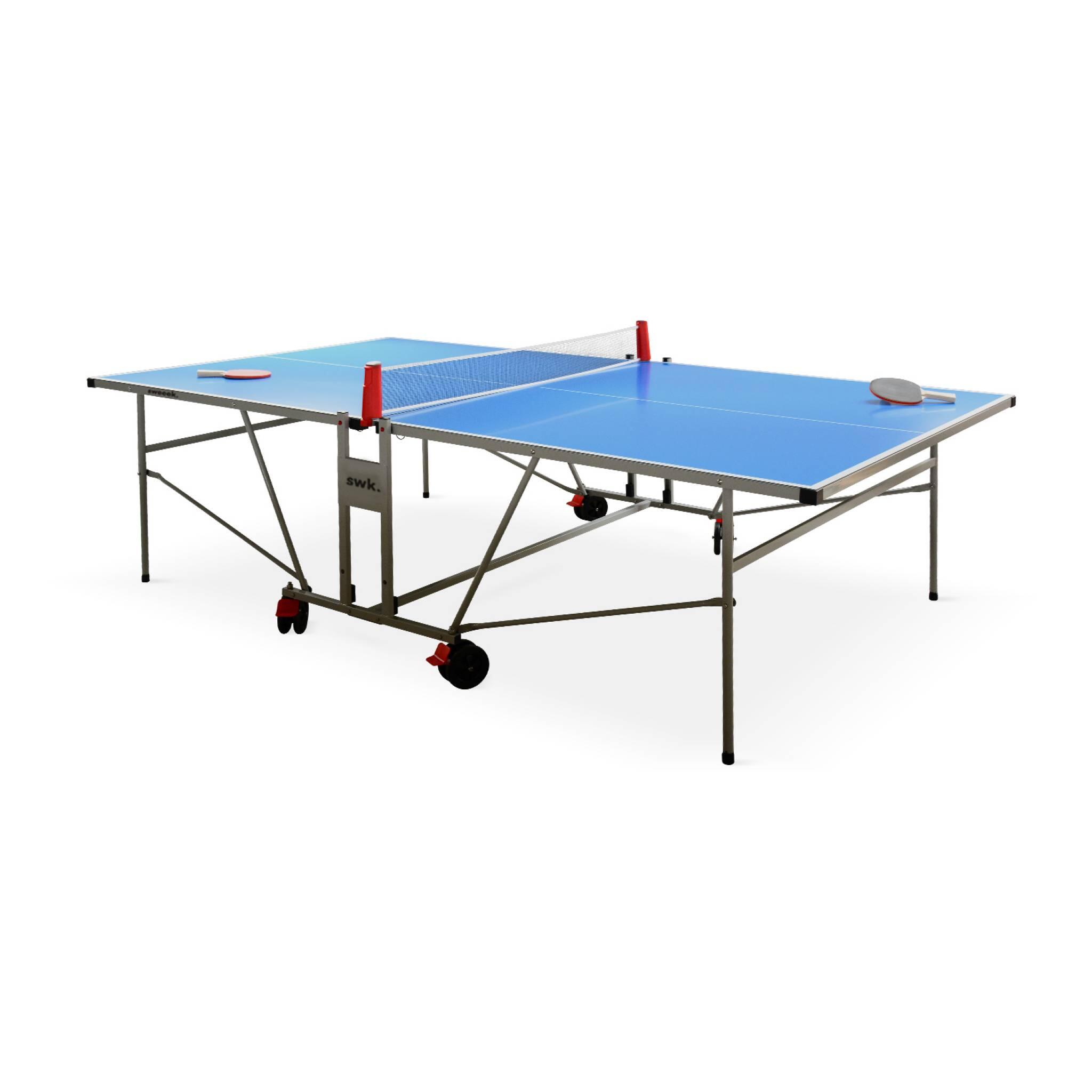 Table de ping pong outdoor bleu + Housse en PVC | sweeek 5/5