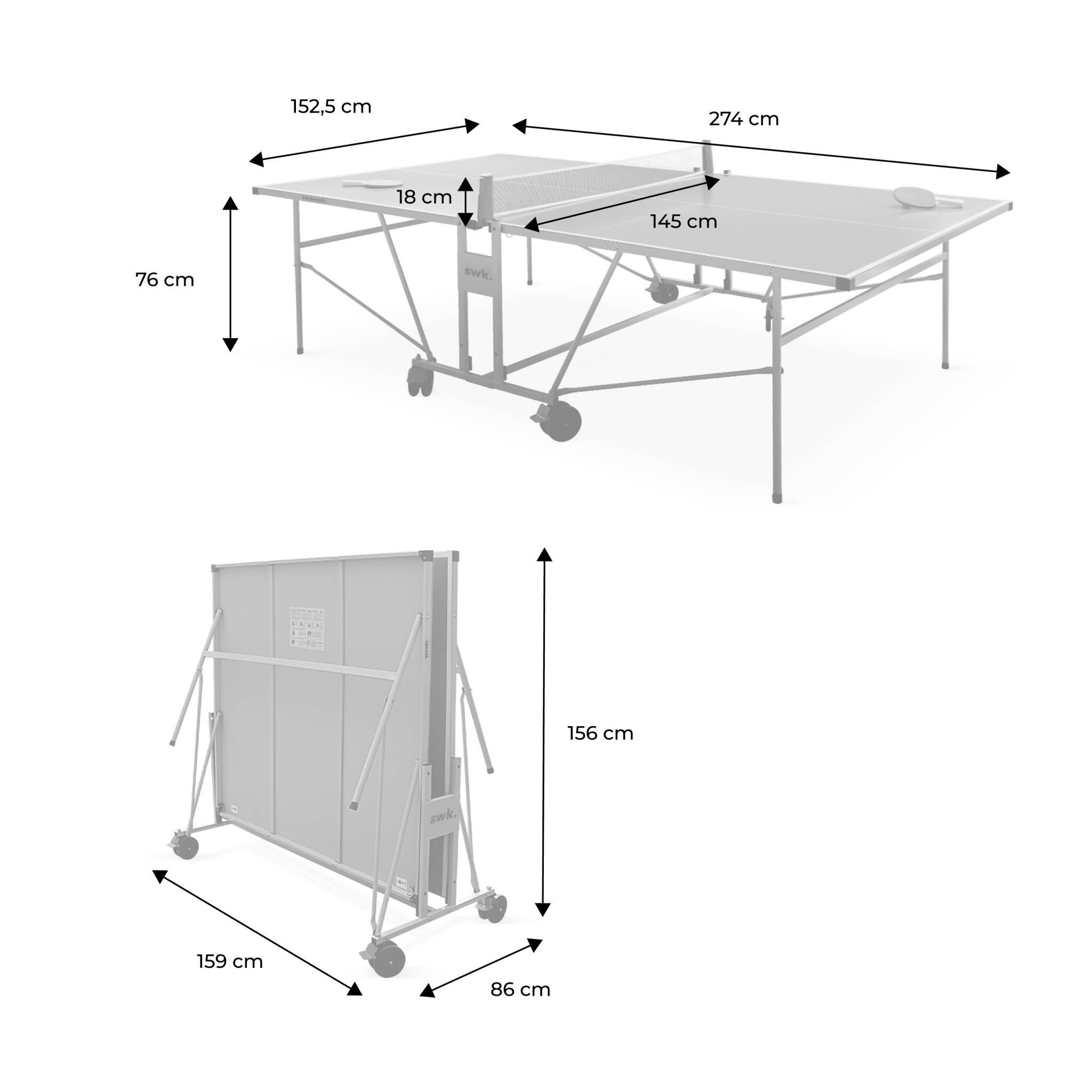 Table de ping pong outdoor bleu + Housse en PVC | sweeek 2/5