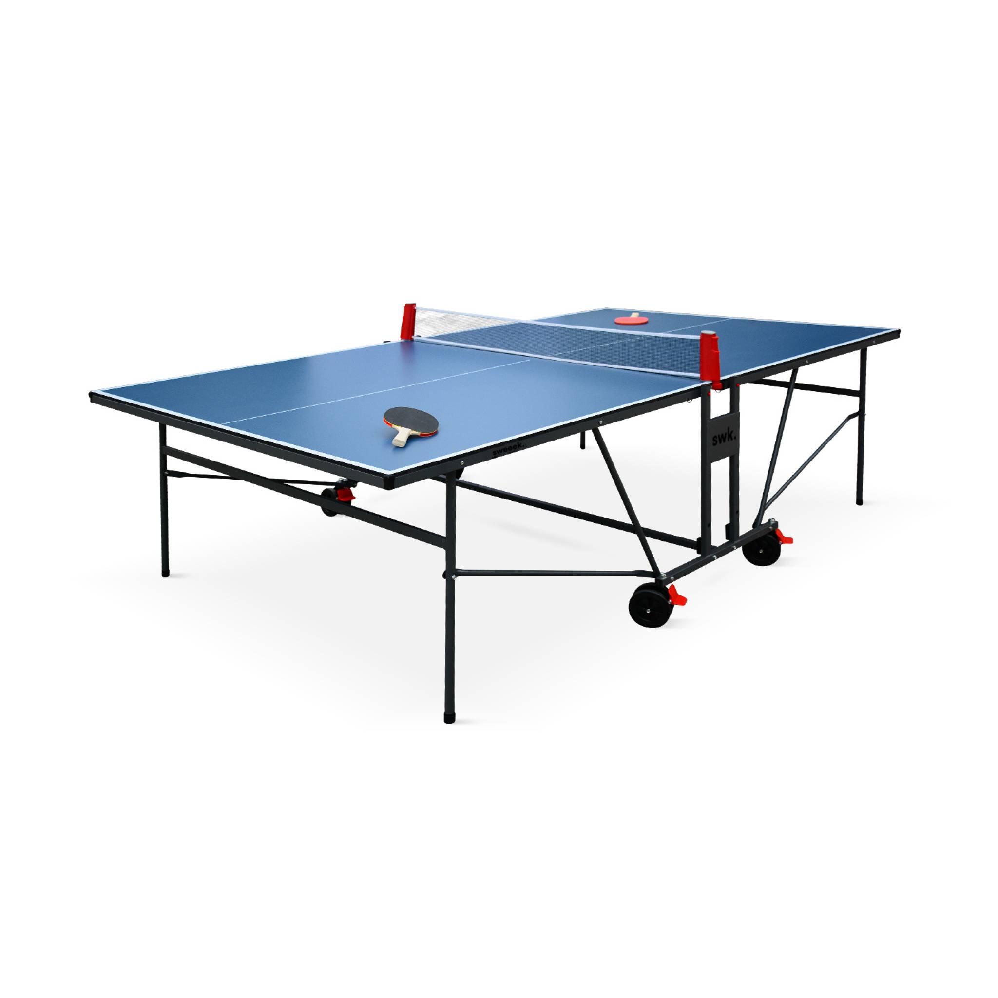 Table de ping pong indoor bleue + Housse en PVC  | sweeek 2/5