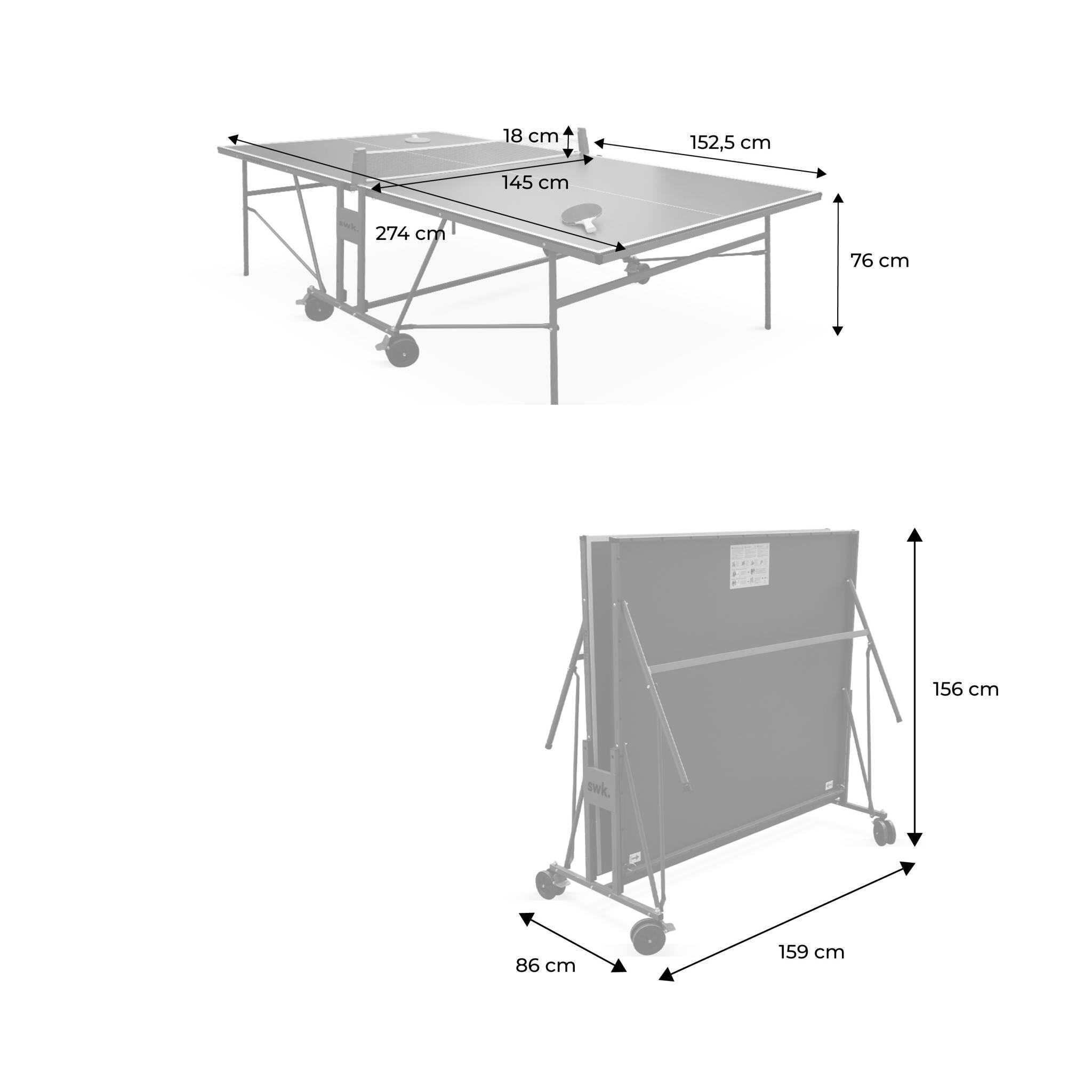 Table de ping pong indoor bleue + Housse en PVC  | sweeek 4/5